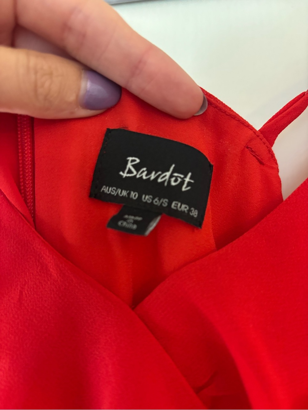 Bardot Red One-Shoulder Ruffle Shift Dress - Picture 3 of 3